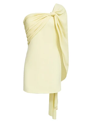 Demi Crepe Asymmetric Cape Minidress