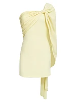 Demi Crepe Asymmetric Cape Minidress