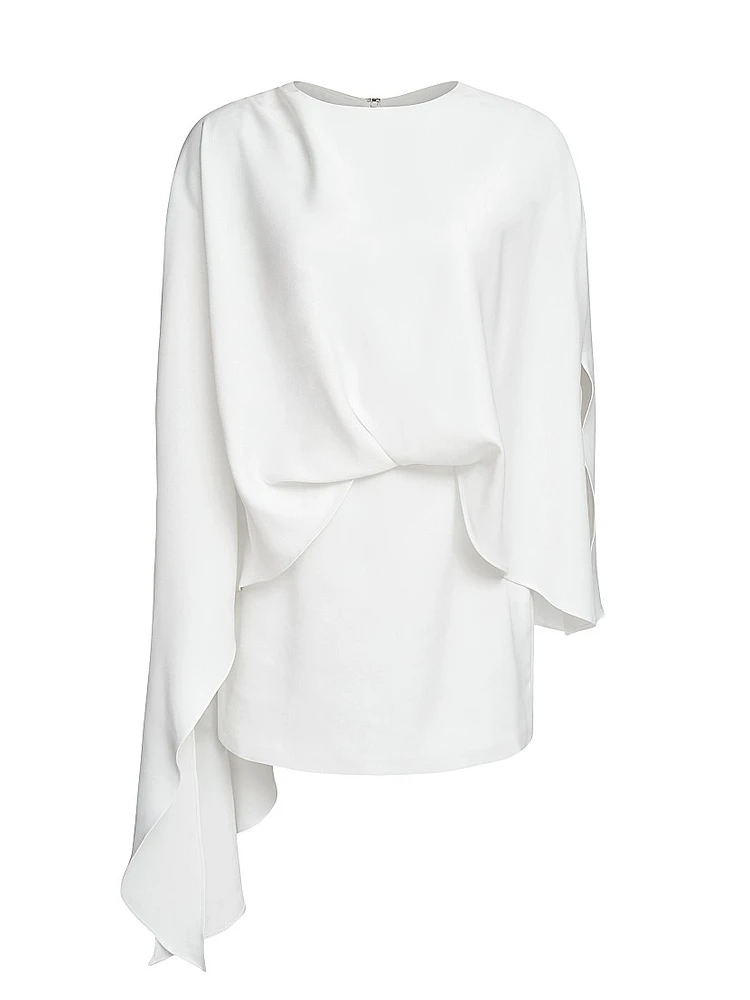 Laure Cape Satin Draped Minidress