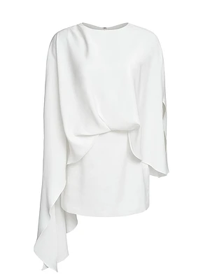 Laure Cape Satin Draped Minidress