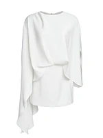 Laure Cape Satin Draped Minidress
