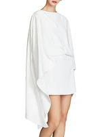 Laure Cape Satin Draped Minidress