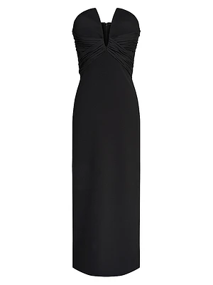 Marguerite Crepe Strapless Midi-Dress