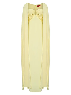 Alma Cape Crepe & Georgette Gown
