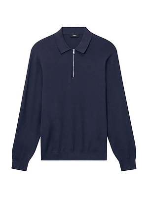 Compact-Knit Quarter-Zip Polo