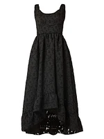 Neela Burnout Chiffon High-Low Maxi Dress