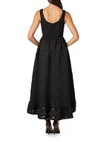 Neela Burnout Chiffon High-Low Maxi Dress