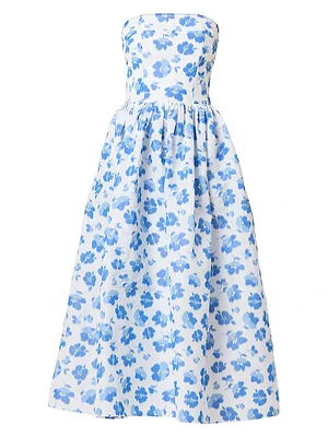 Ophelia Taffeta Strapless A-Line Midi-Dress