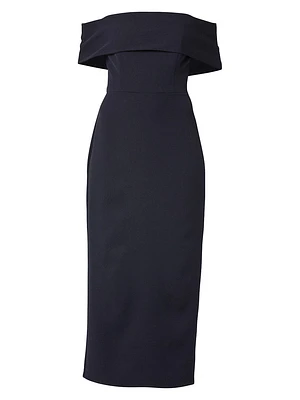 Avril Stretch Crepe Off-The-Shoulder Cocktail Dress