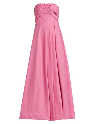 Alma Faille Sateen Strapless Corset Gown