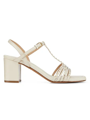 Nina Mid Heel 70MM Studded Leather Sandals
