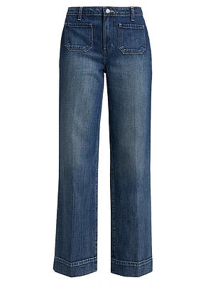 Nolan High-Rise Patch Pocket Wide-Leg Jeans