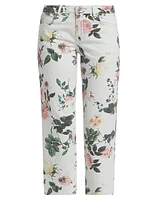 Blaine Floral Low-Rise Crop Jeans