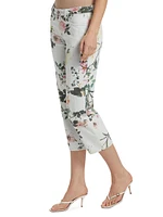 Blaine Floral Low-Rise Crop Jeans
