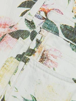 Blaine Floral Low-Rise Crop Jeans