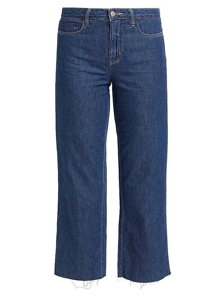 Wanda Mid-Rise Straight-Leg Crop Jeans