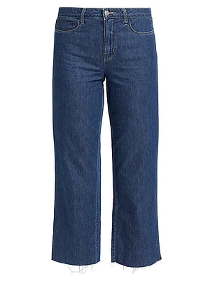 Wanda Mid-Rise Straight-Leg Crop Jeans