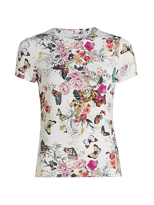 Ressi Floral Fitted Crewneck T-Shirt
