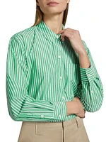 Stina Striped Cotton Poplin Button-Front Shirt