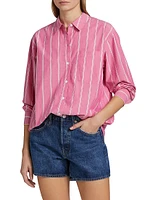 Elsa Striped Cotton Button-Front Shirt