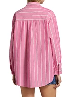 Elsa Striped Cotton Button-Front Shirt