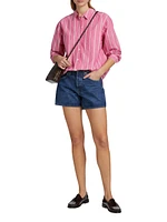 Elsa Striped Cotton Button-Front Shirt