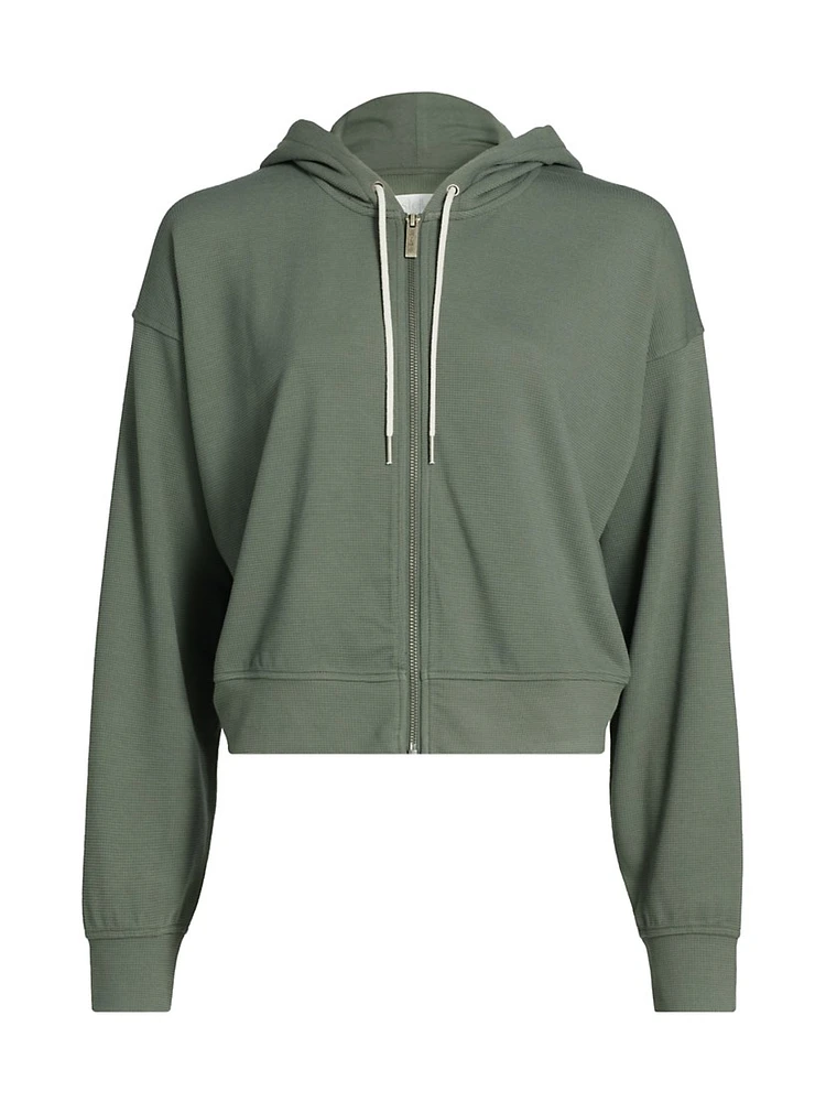Waffle Scuba Zip-Front Sweatshirt
