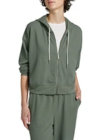 Waffle Scuba Zip-Front Sweatshirt