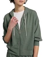 Waffle Scuba Zip-Front Sweatshirt
