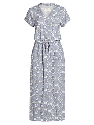 Sun Print Midi-Dress