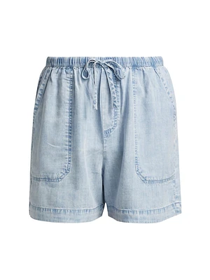 Denim Drawstring Shorts