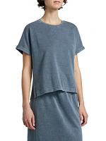 Cotton-Blend Short-Sleeve Sweatshirt