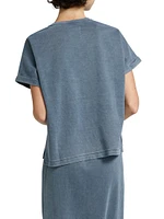 Cotton-Blend Short-Sleeve Sweatshirt