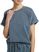 Cotton-Blend Short-Sleeve Sweatshirt