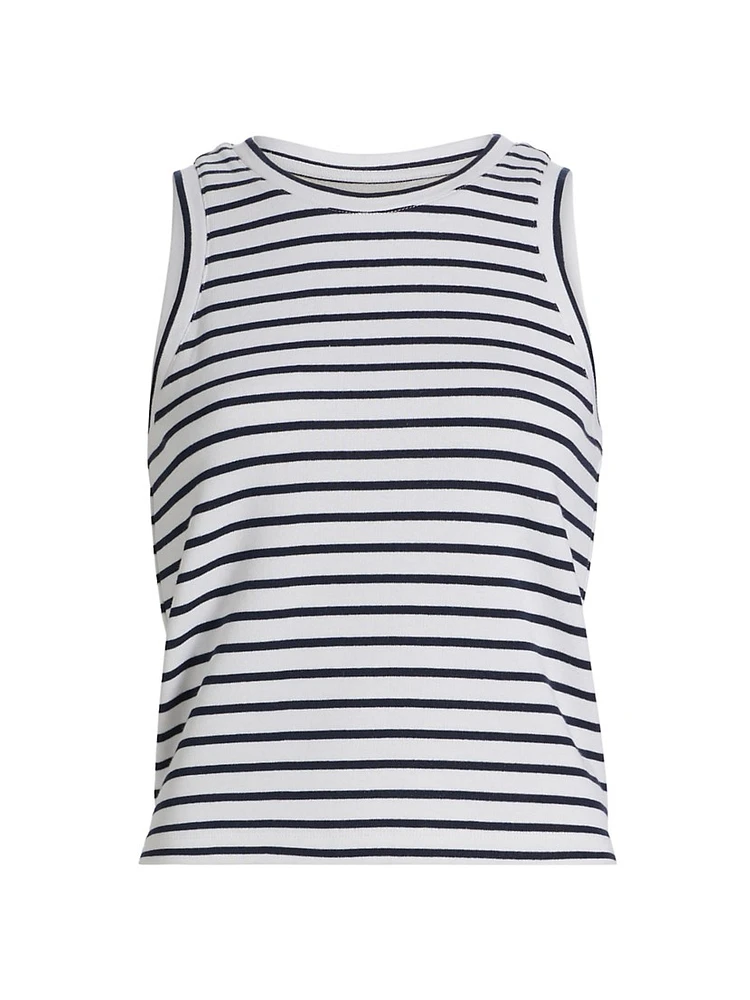 Striped Cotton-Blend Tank Top
