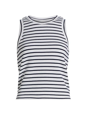 Striped Cotton-Blend Tank Top