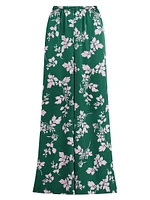 The Effortless Floral Elasticized Wide-Leg Pants