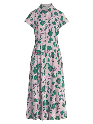 Sunday Best Floral Linen-Blend Maxi Shirtdress
