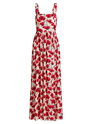 Florence Floral Square-Neck Maxi Dress