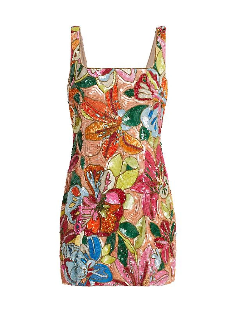 Augustine Sequin Floral Minidress