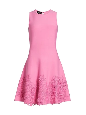 Lace Trim Fit-&-Flare Cocktail Dress