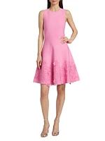 Lace Trim Fit-&-Flare Cocktail Dress