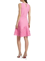 Lace Trim Fit-&-Flare Cocktail Dress
