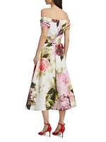 Floral Off-the-Shoulder Cocktail Dress