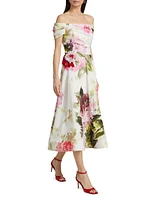 Floral Off-the-Shoulder Cocktail Dress