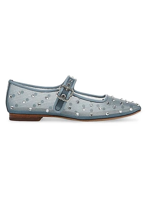 Michaela Rhinestone Embellished Mesh Mary Janes