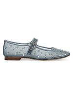Michaela Rhinestone Embellished Mesh Mary Janes