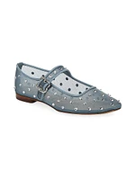 Michaela Rhinestone Embellished Mesh Mary Janes