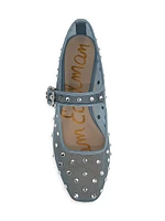 Michaela Rhinestone Embellished Mesh Mary Janes
