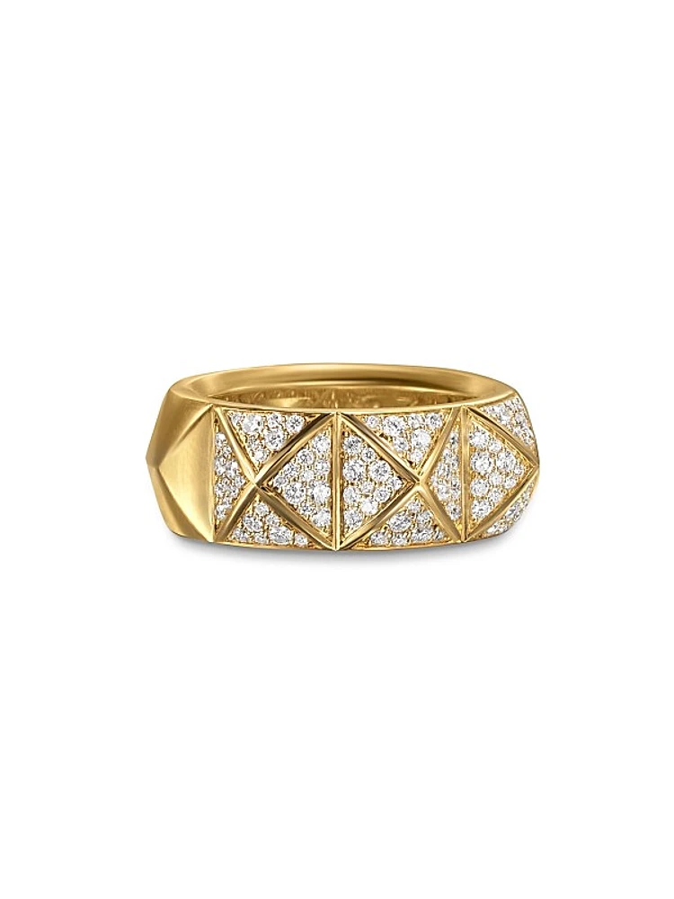Pyramid Band Ring in 18K Yellow Gold